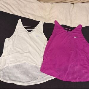 Nike Women's White and Pink Tank Top Bundle